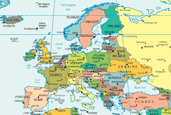 mapa de europa mudo. y el mapa de Europa